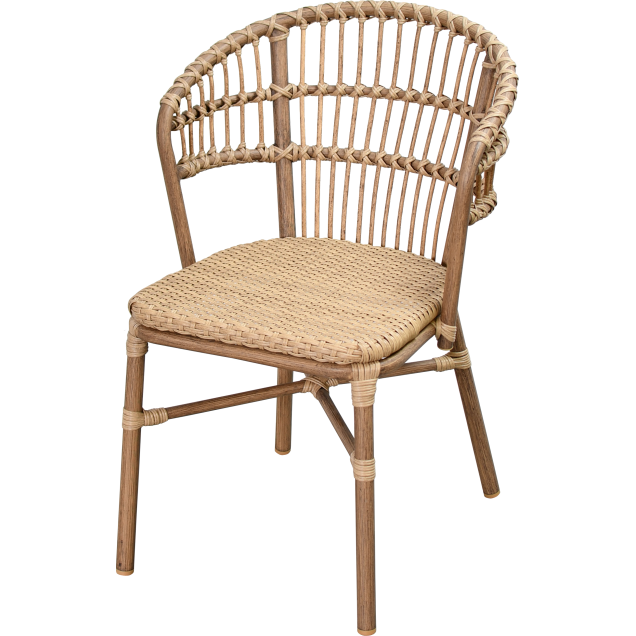 Silla FRIZON de mimbre de aluminio y nailon