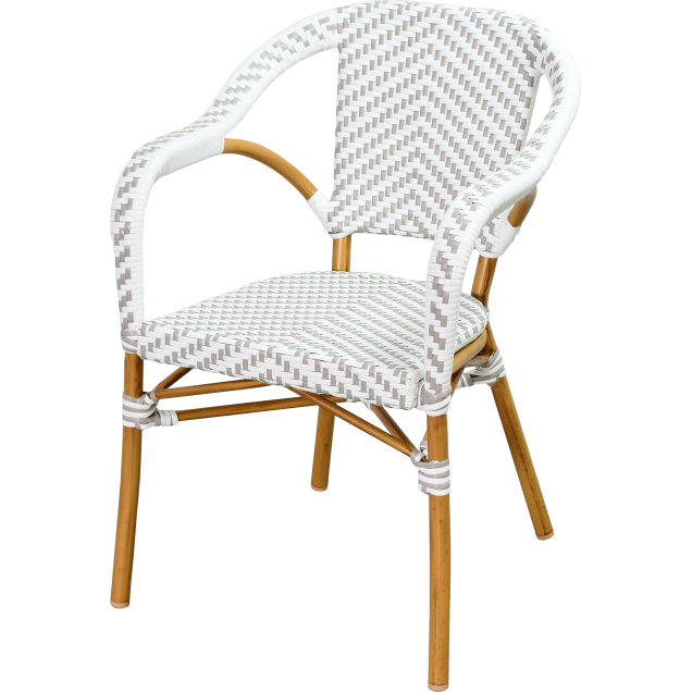 BACQUEL fauteuil aluminium rotan nylon weefsel