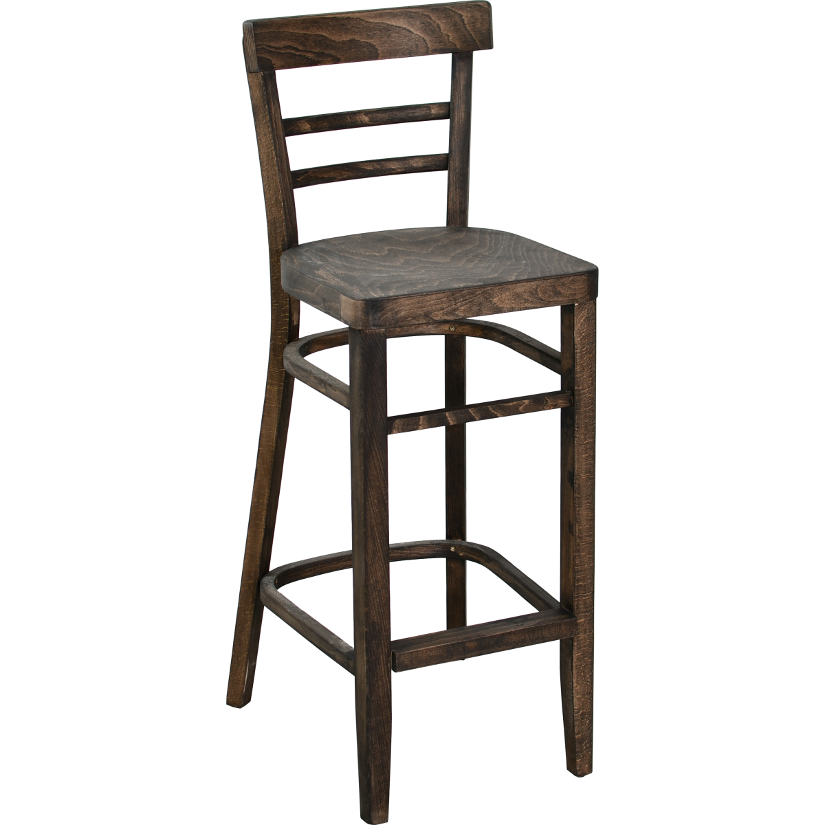 RENNO Stool, Solid Oak with Oiled Finish, Plywood Seat, Bar Style
