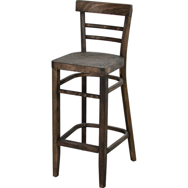 RENNO Stool, Solid Oak with Oiled Finish, Plywood Seat, Bar Style