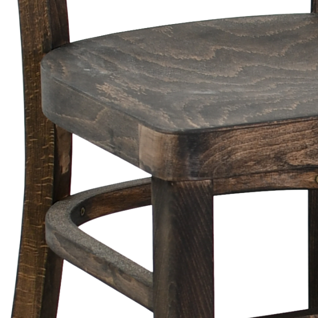 RENNO Stool, Solid Oak with Oiled Finish, Plywood Seat, Bar Style
