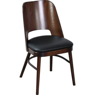 DEBIRA Dining Room Chair, Solid Beech, Upholstered Seat
