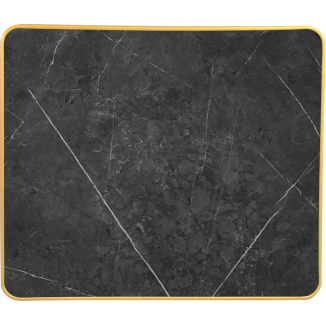 Piano per tavolo con bordo in alluminio dorato, TOURBES laminato
