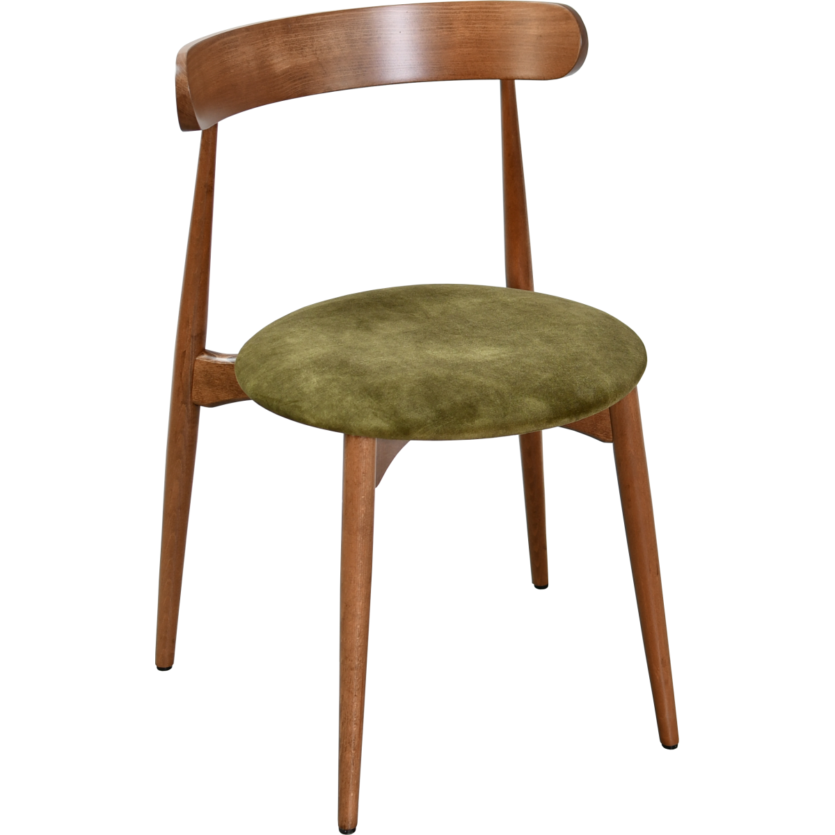 Silla de restaurante NOIRON de madera y terciopelo, apilable