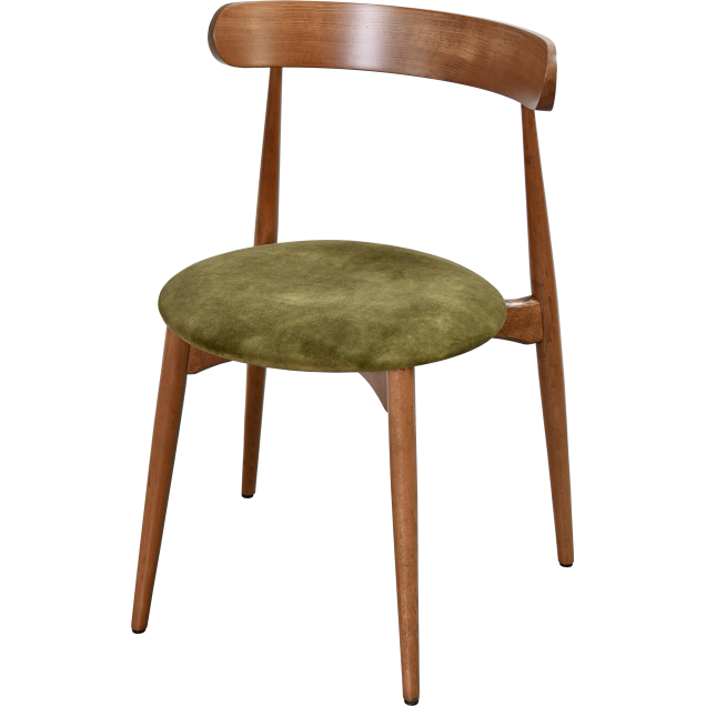 Silla de restaurante NOIRON de madera y terciopelo, apilable