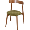 Silla de restaurante NOIRON de madera y terciopelo, apilable