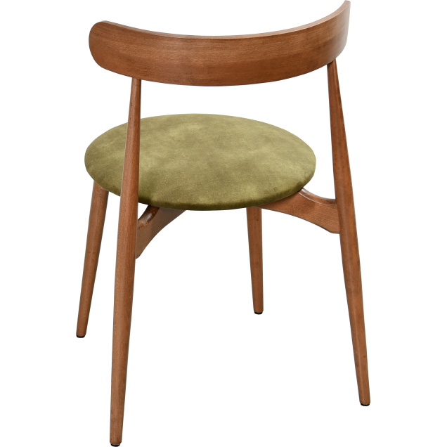 Silla de restaurante NOIRON de madera y terciopelo, apilable