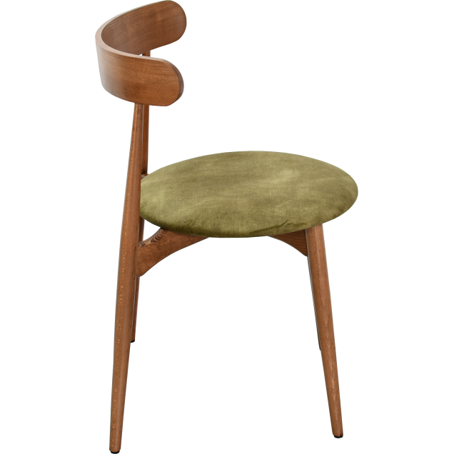 Silla de restaurante NOIRON de madera y terciopelo, apilable
