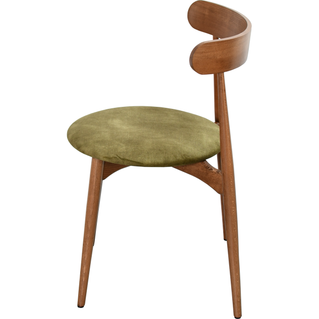 Silla de restaurante NOIRON de madera y terciopelo, apilable