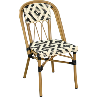 Silla de terraza estilo bistró AJACCIO de aluminio con trenzado de nailon