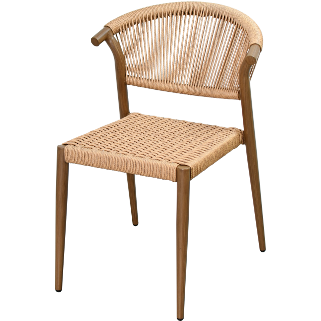 ASSERAC Restaurant Patio Chair, Aluminum with Rope Weave