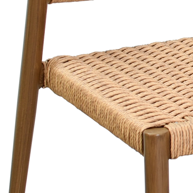 Sedia da terrazza per ristorante ASSERAC in alluminio con intreccio in corda