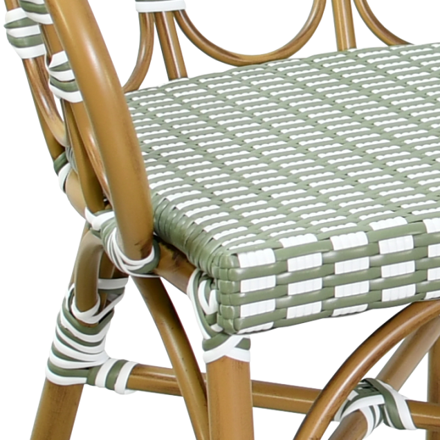 Poltrona da terrazza in stile bistrot BIZANET in alluminio e rattan