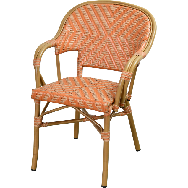 Poltrona TERVILLE in rattan alluminio con trama in nylon