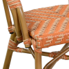 TERVILLE Bistro Chair in Aluminum, Honey-Colored Rattan, and Orange