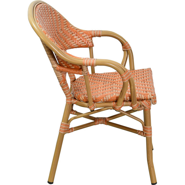 Poltrona TERVILLE in rattan alluminio con trama in nylon