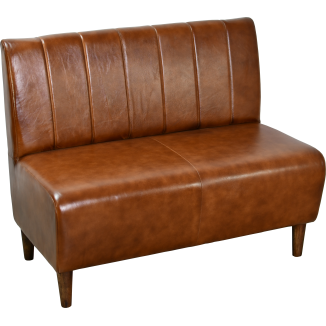 Banquette restaurant WOIREL bois cuir noir bistrot