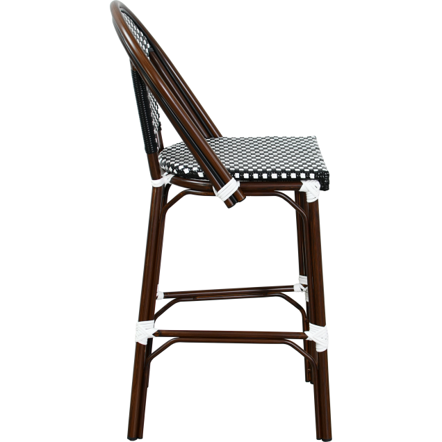 Hocker CHATILLON Aluminium Rattan Nylon-Geflecht