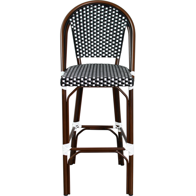 Hocker CHATILLON Aluminium Rattan Nylon-Geflecht