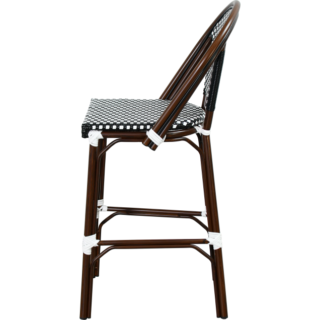 Sgabello CHATILLON alluminio rattan nylon intrecciato