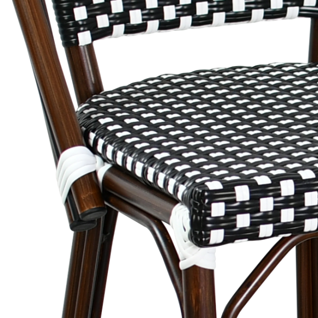 Sgabello CHATILLON alluminio rattan nylon intrecciato