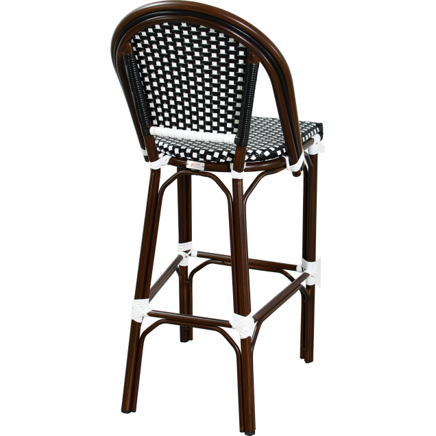 Sgabello CHATILLON alluminio rattan nylon intrecciato