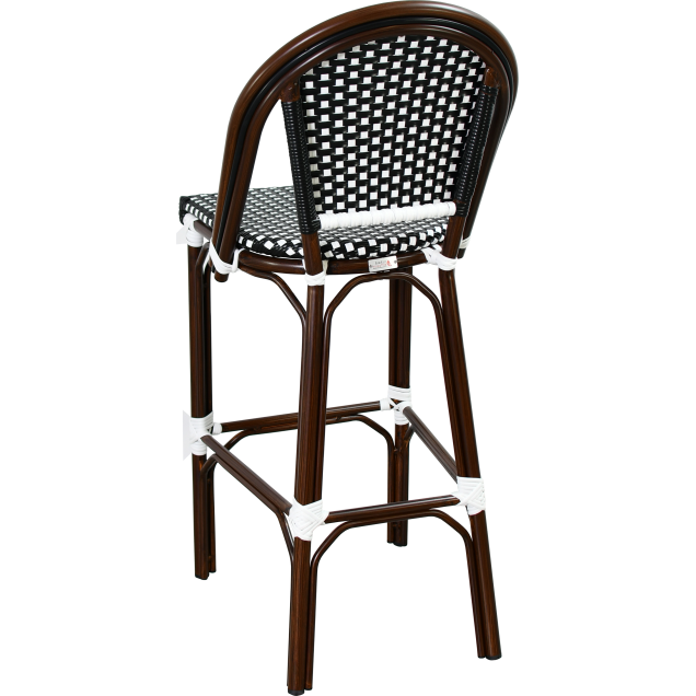Hocker CHATILLON Aluminium Rattan Nylon-Geflecht
