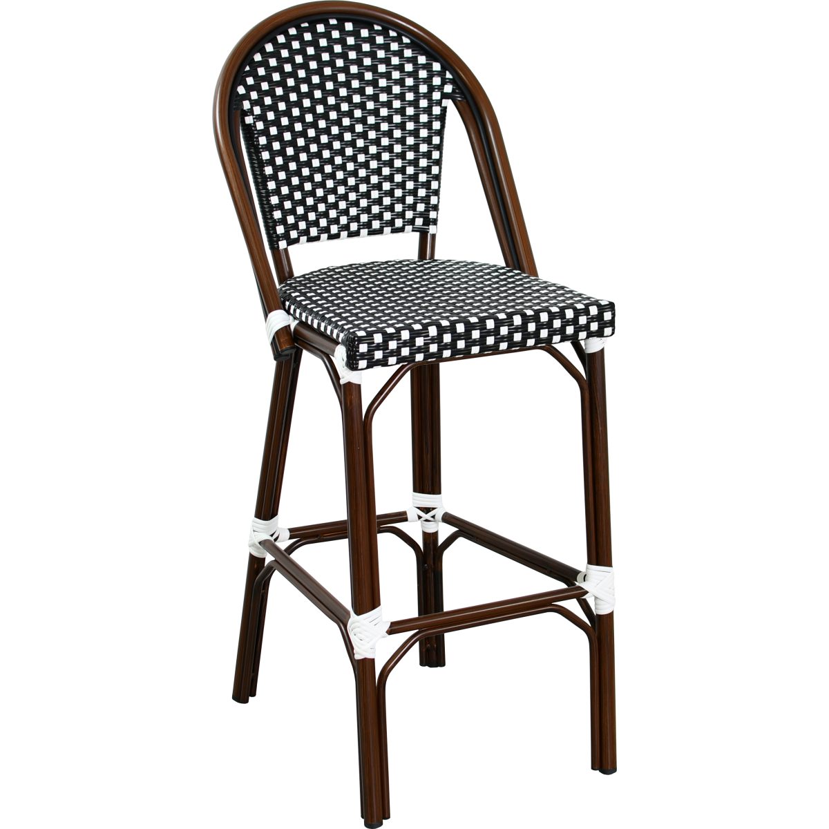 Sgabello CHATILLON alluminio rattan nylon intrecciato
