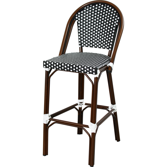 Tabouret CHATILLON aluminium rotin tressage nylon 