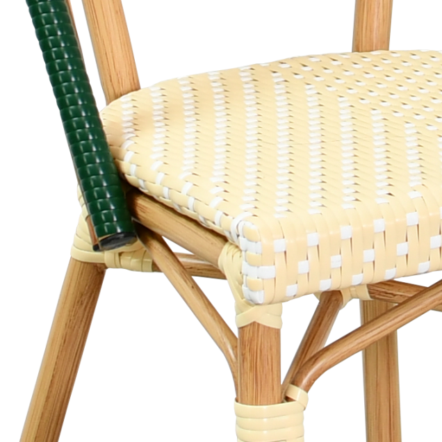 Sedia da bistrot AUSSAC in alluminio con intreccio in rattan e nylon