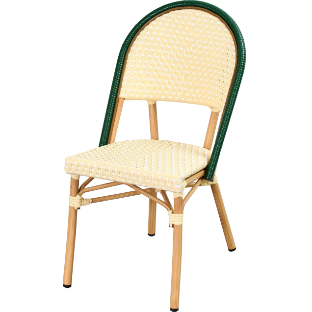 Sedia da bistrot AUSSAC in alluminio con intreccio in rattan e nylon