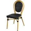 ROUBIA Aluminum and Rattan Terrace Bistro Chair with Medallion