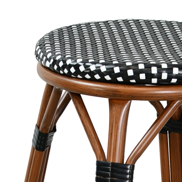 KERGLOFF Aluminum and Rattan Bistro Bar Stool