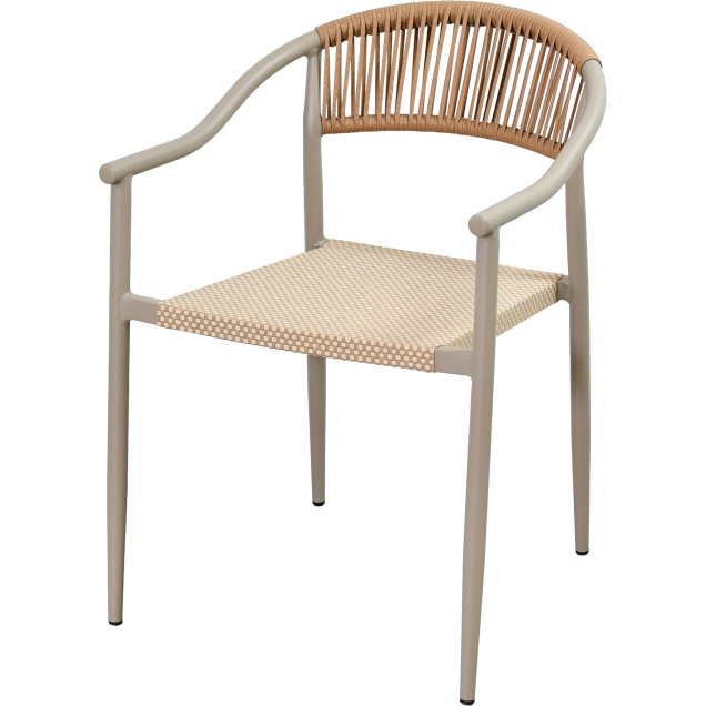 Sillón de exterior para restaurante CREPOL de aluminio y textilene