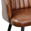 Silla de restaurante DRUBEC de acero con interior de cuero