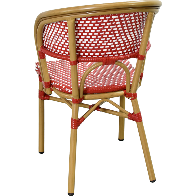 Restaurant-Terrassenstuhl BERJOU aus Aluminium und Rattan