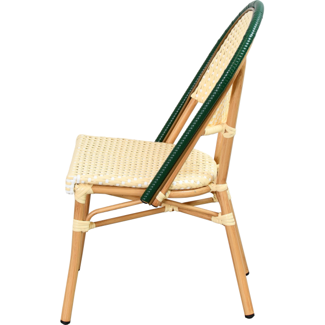Sedia da bistrot AUSSAC in alluminio con intreccio in rattan e nylon