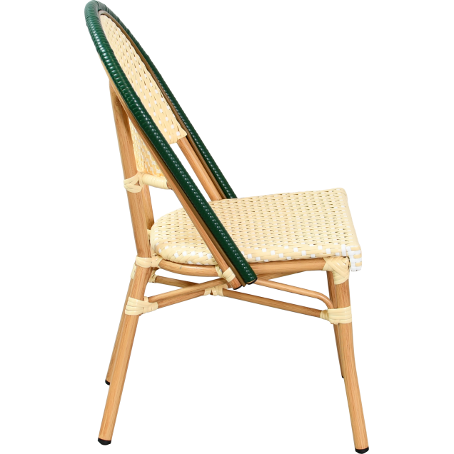 Sedia da bistrot AUSSAC in alluminio con intreccio in rattan e nylon