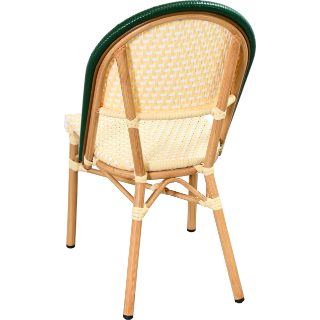 Sedia da bistrot AUSSAC in alluminio con intreccio in rattan e nylon