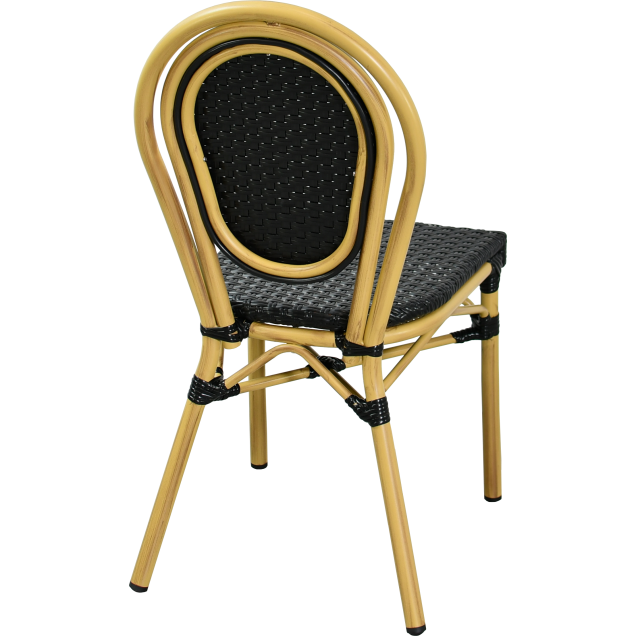 ROUBIA Aluminum and Rattan Terrace Bistro Chair with Medallion