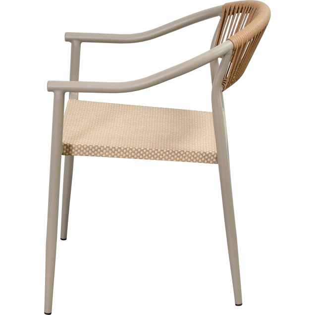 Sillón de exterior para restaurante CREPOL de aluminio y textilene