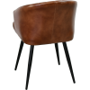 Silla de restaurante DRUBEC de acero con interior de cuero