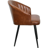DRUBEC Restaurant Chair, Steel with Leather Upholstery