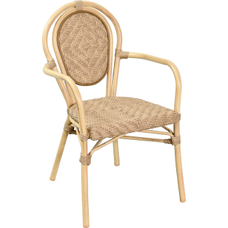 DOUAI Patio Bistro Chair, Aluminum with Nylon-Woven Rattan