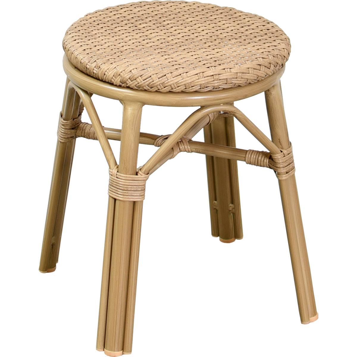 Hocker BACOURT Aluminium Rattan Nylon-Geflecht