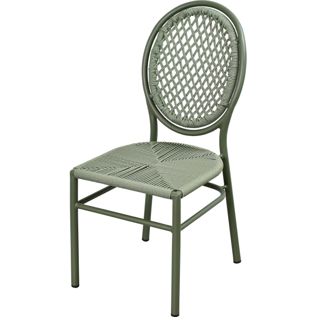 Chaise LEVARE aluminium rotin tressage effet corde