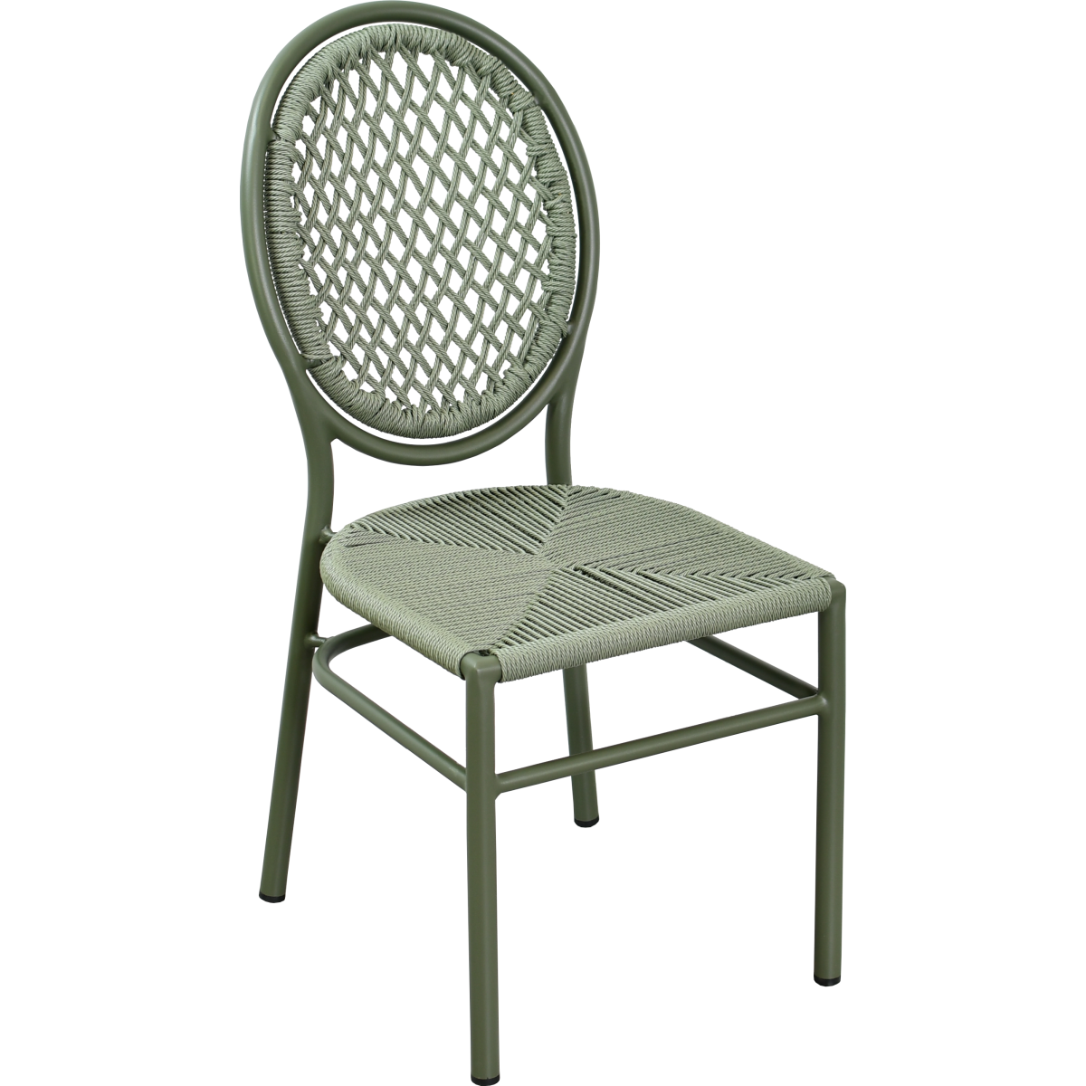 Chaise LEVARE aluminium rotin tressage effet corde