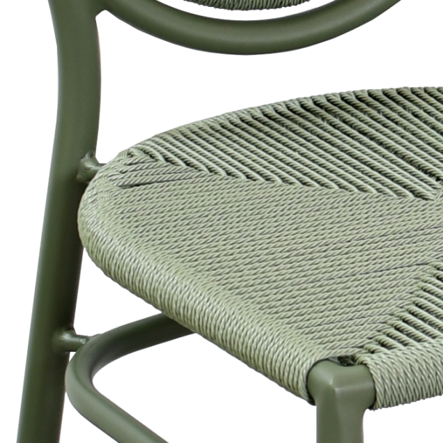 Chaise LEVARE aluminium rotin tressage effet corde
