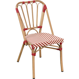 JARNAC-bistrostoel van aluminium, rotan en textilene