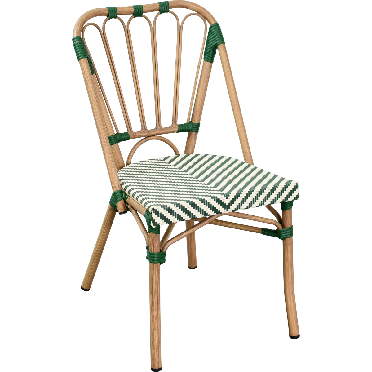 Sedia da bistrot JARNAC in alluminio, rattan e textilene
